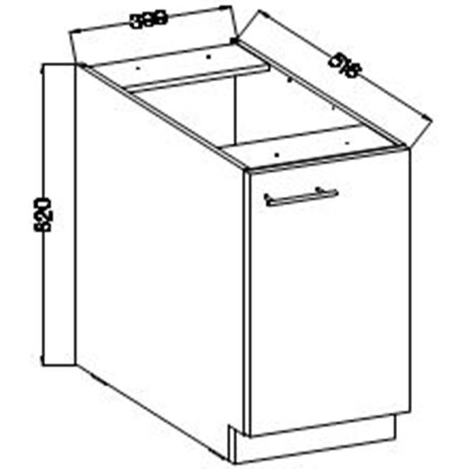 Konyhaszekrény Lara 40d 1f Bb Mdf Cappucino fényes