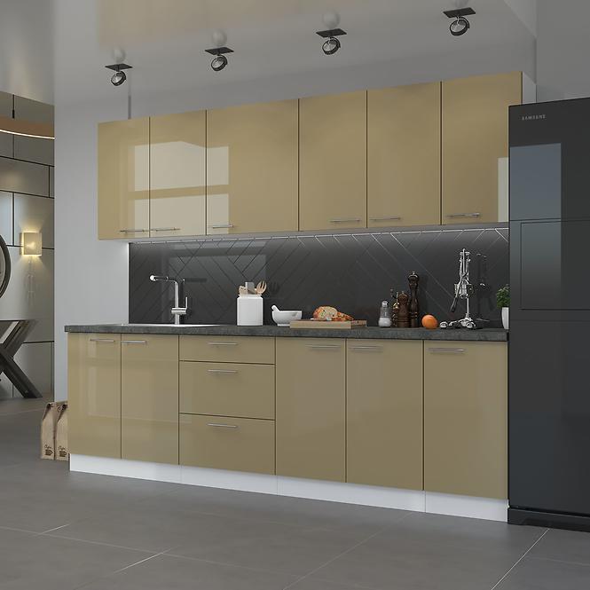 Konyhaszekrény Lara 60d Gaz Bb Mdf Cappucino fényes