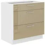 Konyhaszekrény Lara 80d 3s Bb Mdf Cappucino fényes
