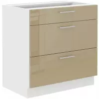 Konyhaszekrény Lara 80d 3s Bb Mdf Cappucino fényes