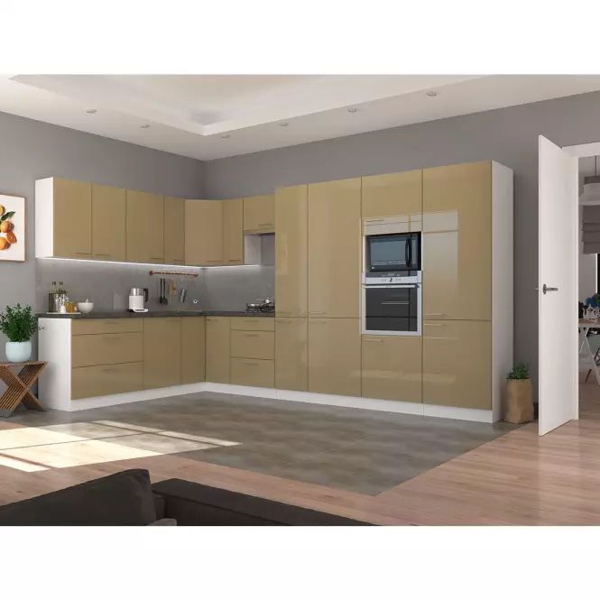 Konyhaszekrény Lara 80d 3s Bb Mdf Cappucino fényes