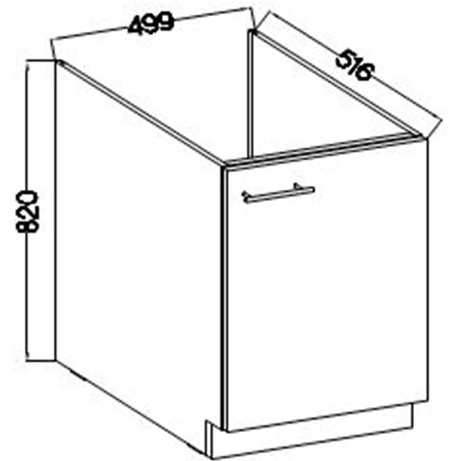 Konyhaszekrény Lara 50zl 1f Bb Mdf Cappucino fényes