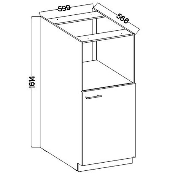 Konyhaszekrény Lara 60dkpl-162 1f Bb Mdf Cappucino fényes