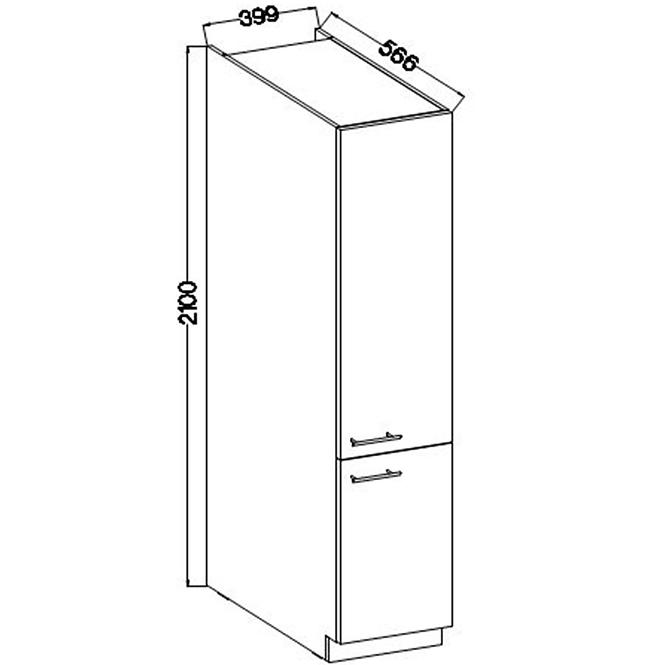 Konyhaszekrény Lara 40dk-210 2f Bb Mdf Cappucino fényes