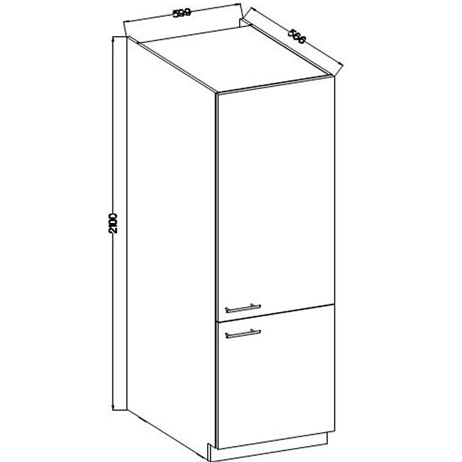 Konyhaszekrény Lara 60dk-210 2f Bb Mdf Cappucino fényes