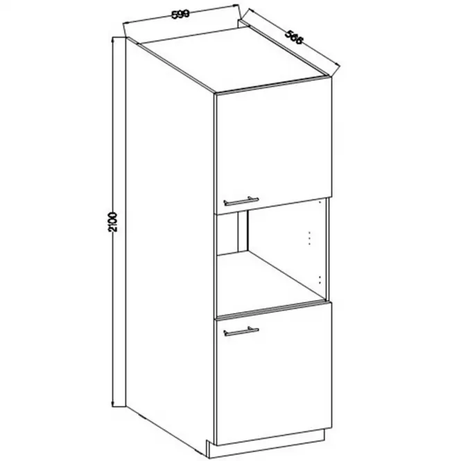 Konyhaszekrény Lara 60dp-210 2f Bb Mdf Cappucino fényes