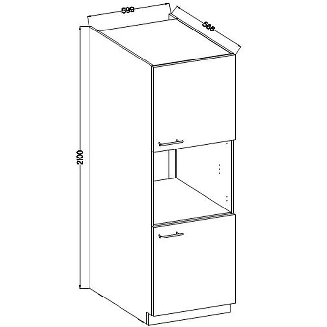 Konyhaszekrény Lara 60dp-210 2f Bb Mdf Cappucino fényes