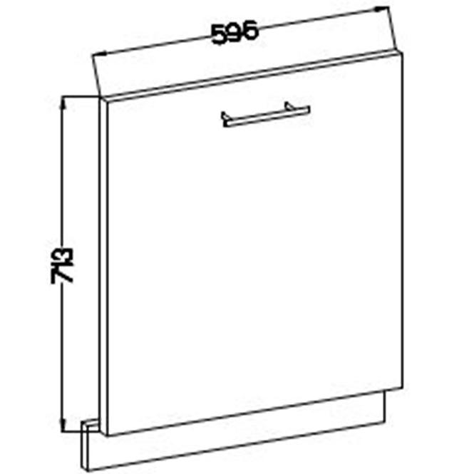 Konyhaszekrény Lara Front Zm.713x596 Mdf Fehér fényes