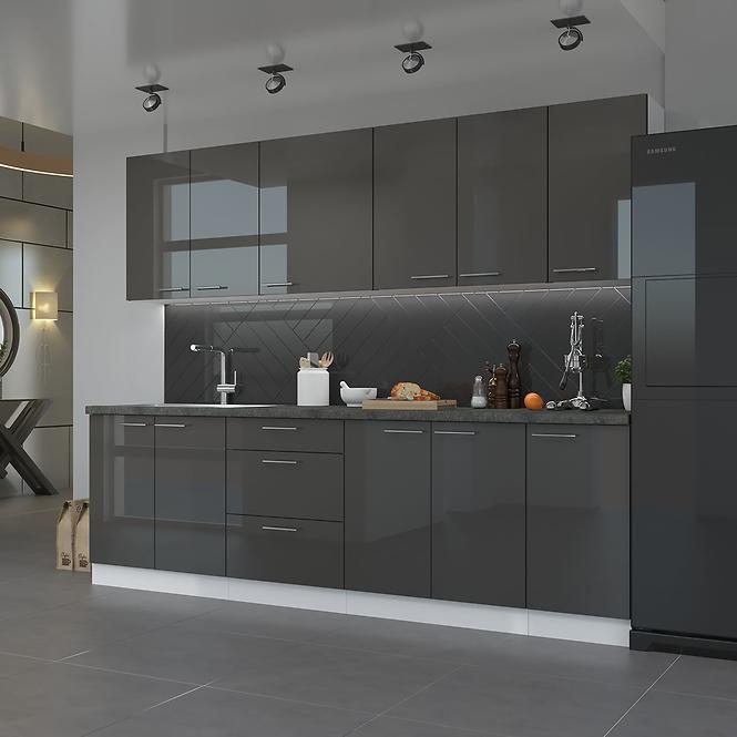 Konyhaszekrény Lara Front Zm.713x596 Mdf Szary fényes