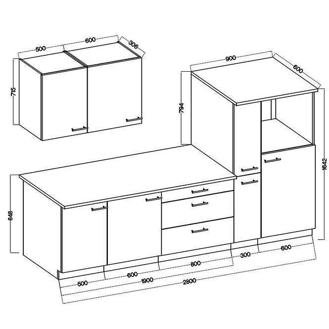 Konyhabútor Lara 280 Mdf Cappucino fényes