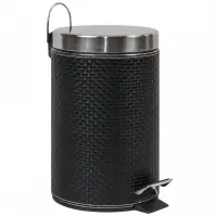 Kosár 3l kerek fekete öko bőr cp-3198 99