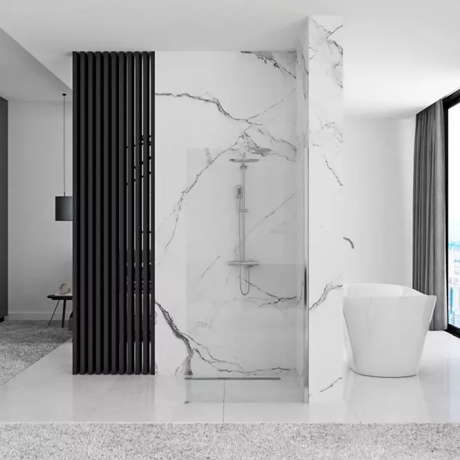 Zuhanyfal Walk-in Aero ˝N˝ Rea K7553 90x195 króm,4
