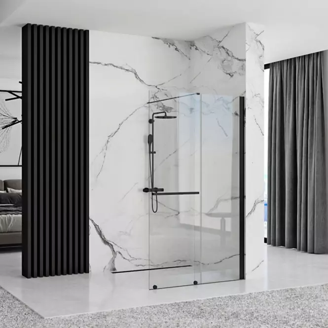 Zuhanyfal Walk-in Cortis Rea K7740 100x200 black,5