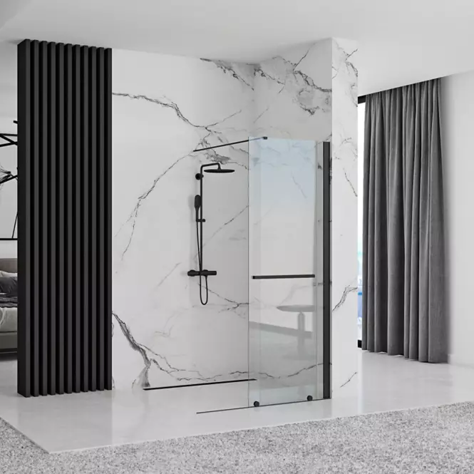 Zuhanyfal Walk-in Cortis Rea K7740 100x200 black