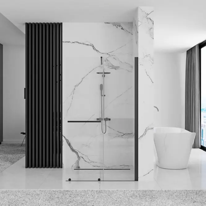 Zuhanyfal Walk-in Cortis Rea K7740 100x200 black