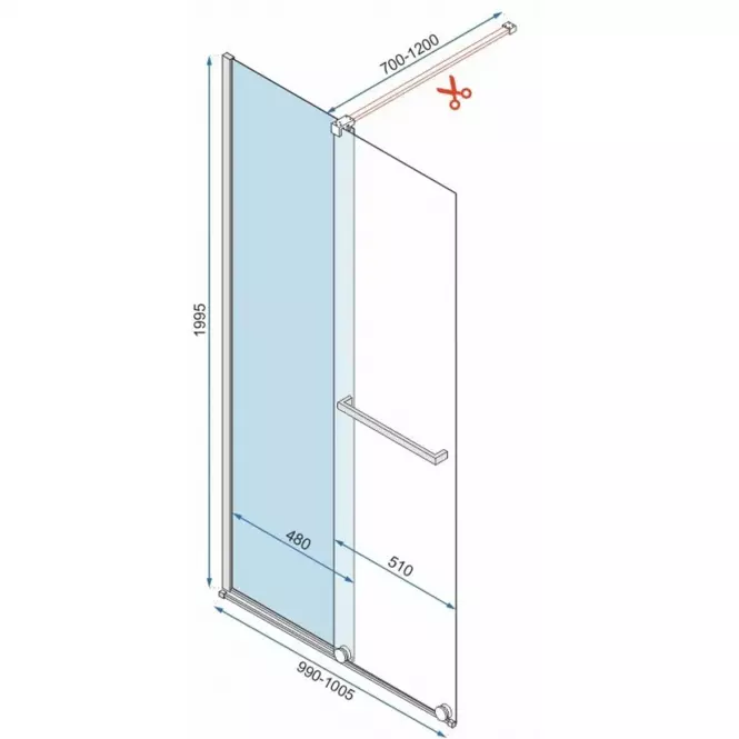 Zuhanyfal Walk-in Cortis Rea K8484 100x200 gold,4