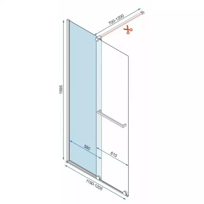 Zuhanyfal Walk-in Cortis Rea K8485 120x200 gold,3