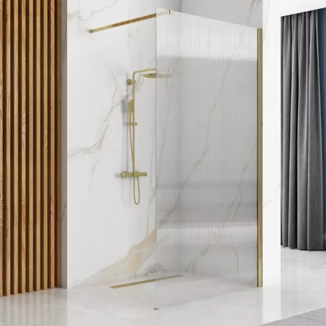 Zuhanyfal Walk-in Aero Intimo Rea K4126 100x200 gold brush