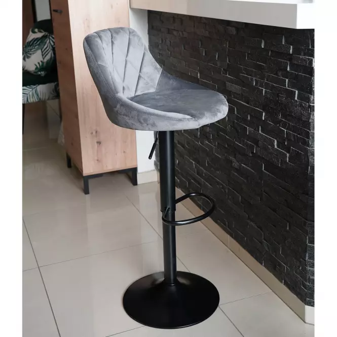 Bárszék Roma szürke velúr,6
