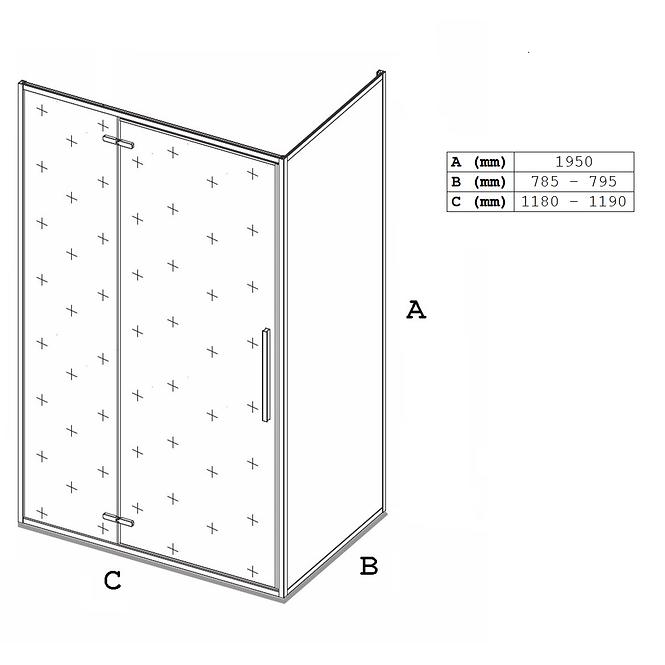 Zuhanykabin Etna 120x80 black,2
