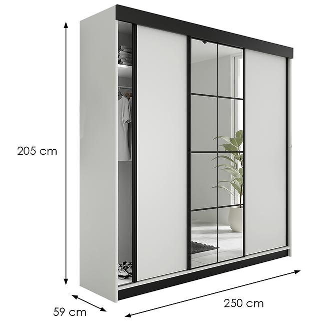 Szekrény Lamaro 250 biela + fekete betétek,3