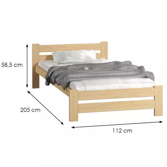 Ágy Agata 100X200 fenyő keret nélkül