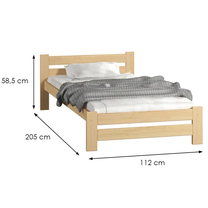 Ágy Agata 100X200 fenyő keret nélkül,2