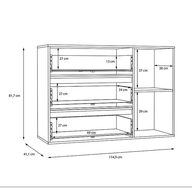 Komód Whiteheaven LNBK222B-M216