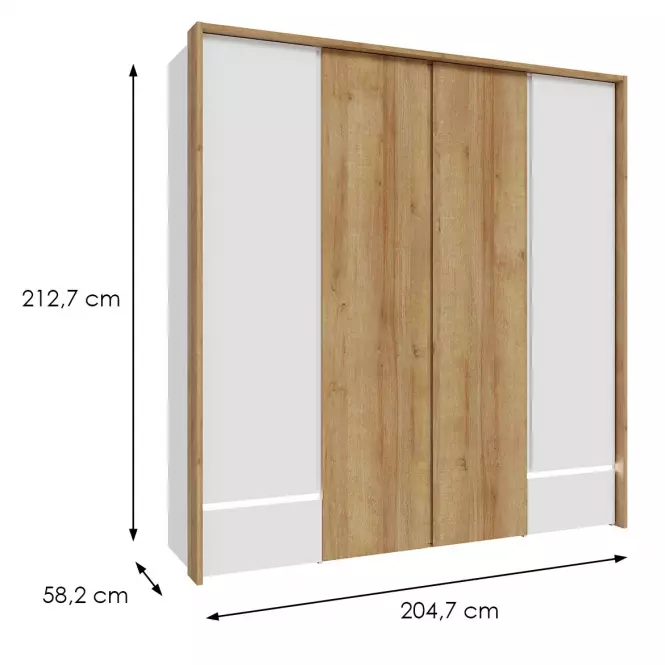 Szekrény Whiteheaven 205 cm LNBS3411B-M216 világítással