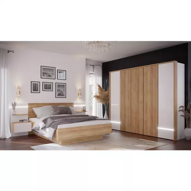 Szekrény Whiteheaven 205 cm LNBS3411B-M216 világítással,8