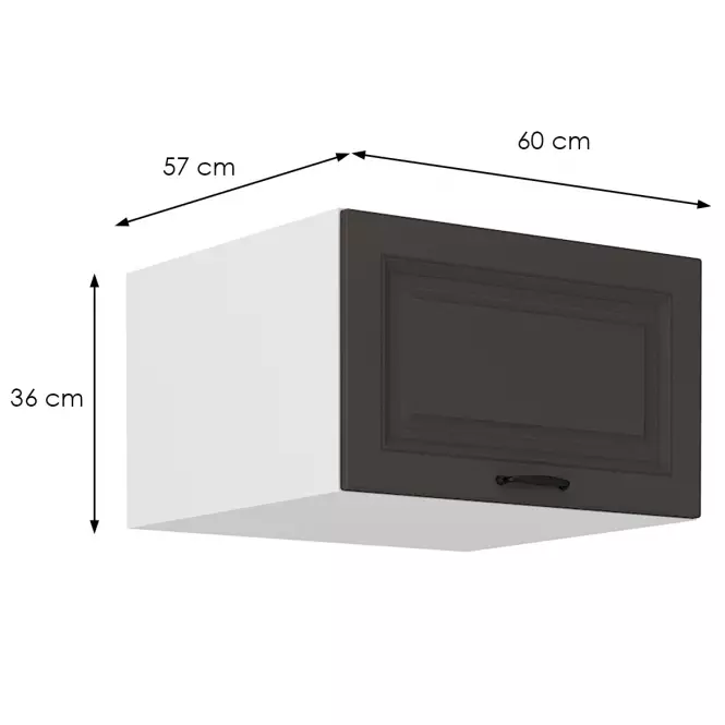 Konyhaszekrény Stilo grafit matt/fehér 60 Nagu-36 1F