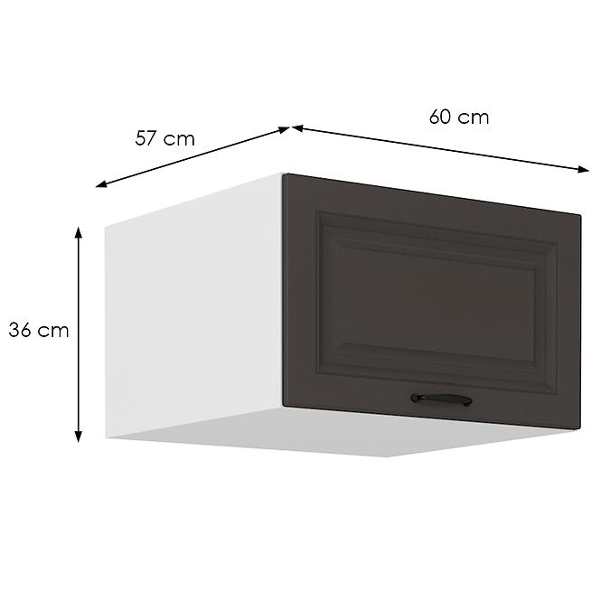 Konyhaszekrény Stilo grafit matt/fehér 60 Nagu-36 1F,2