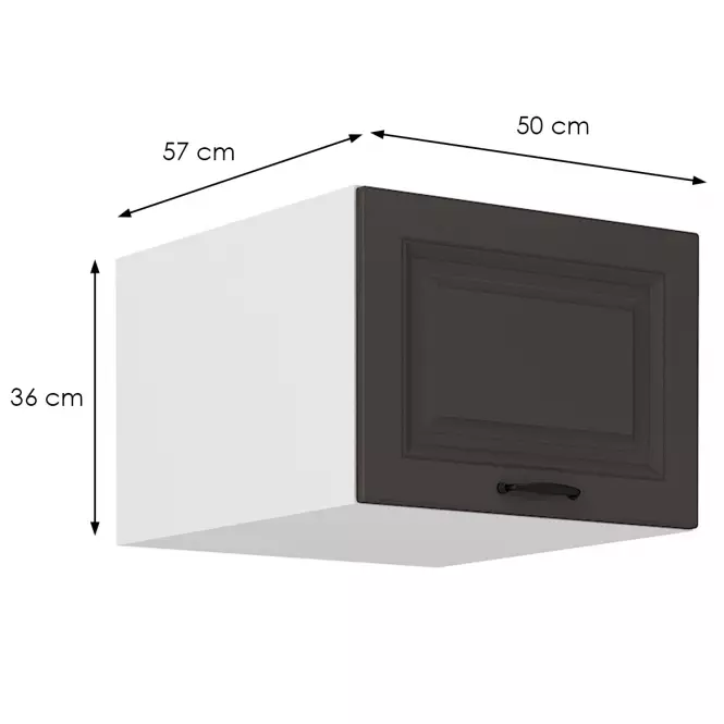 Konyhaszekrény Stilo grafit matt/fehér 50 Nagu-36 1F