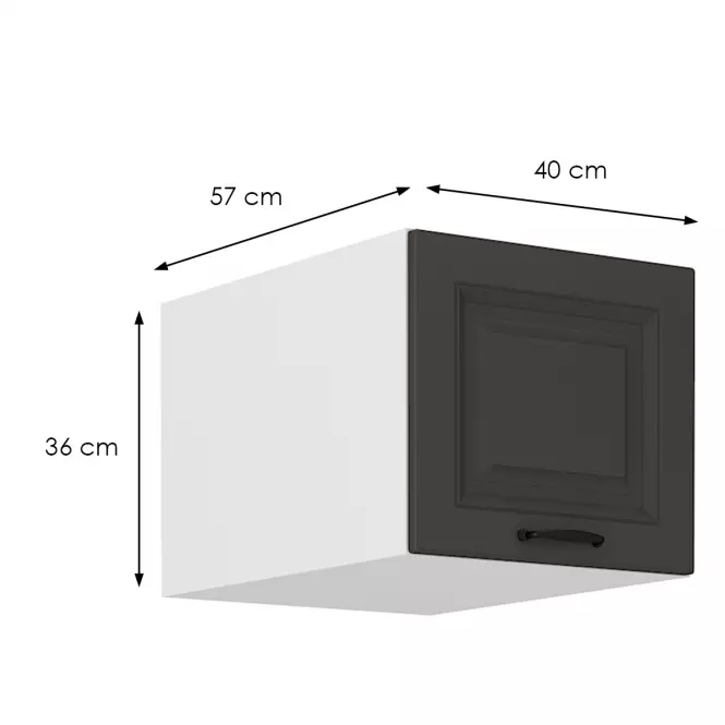 Konyhaszekrény Stilo grafit matt/fehér 40 Nagu-36 1F