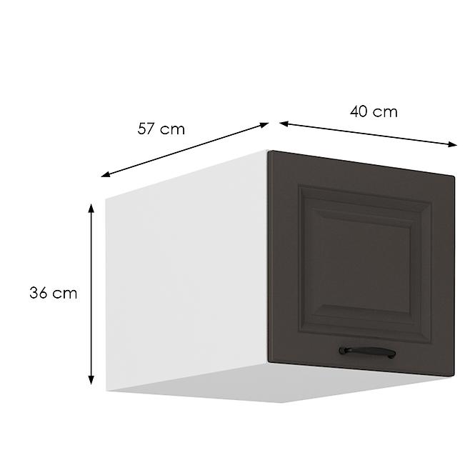 Konyhaszekrény Stilo grafit matt/fehér 40 Nagu-36 1F