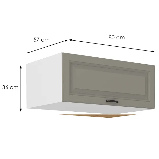 Konyhaszekrény Stilo claygrey/fehér 80 Nagu-36 1F,2
