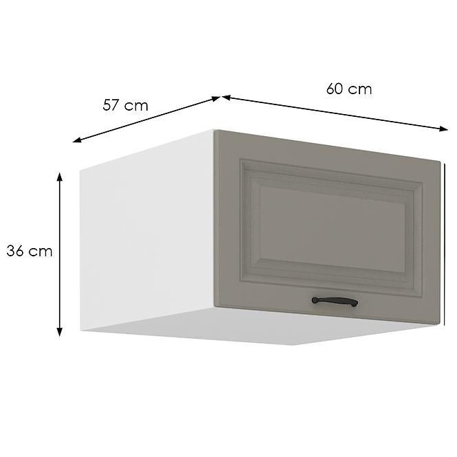 Konyhaszekrény Stilo claygrey/fehér 60 Nagu-36 1F