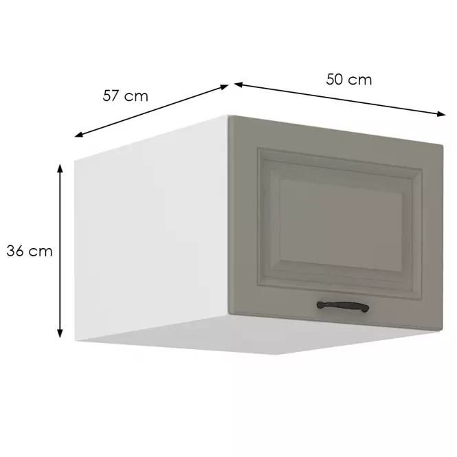 Konyhaszekrény Stilo claygrey/fehér 50 Nagu-36 1F