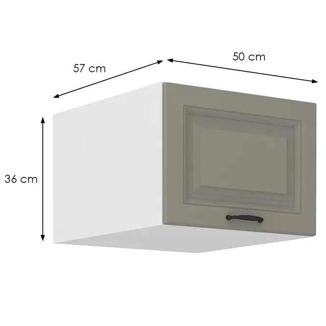 Konyhaszekrény Stilo claygrey/fehér 50 Nagu-36 1F,2