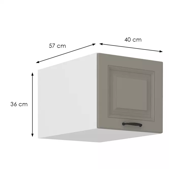 Konyhaszekrény Stilo claygrey/fehér 40 Nagu-36 1F