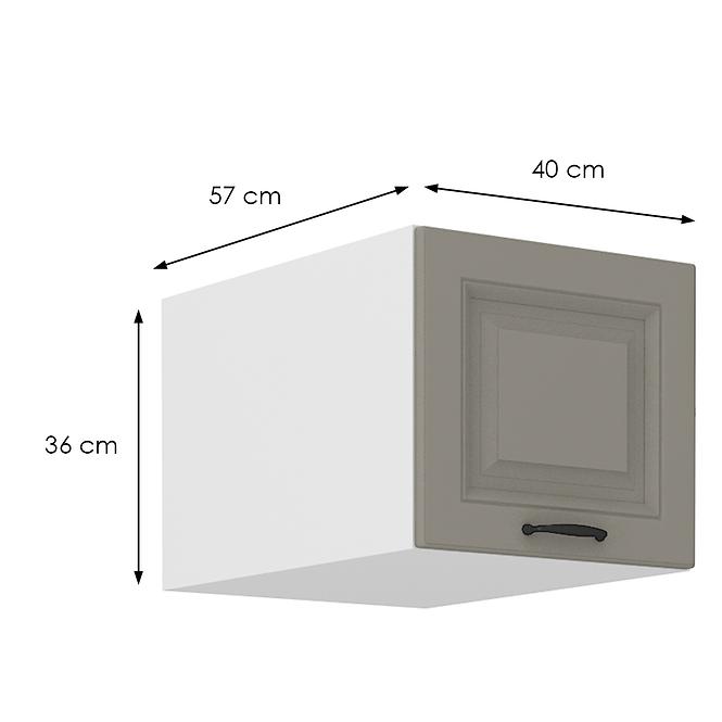 Konyhaszekrény Stilo claygrey/fehér 40 Nagu-36 1F
