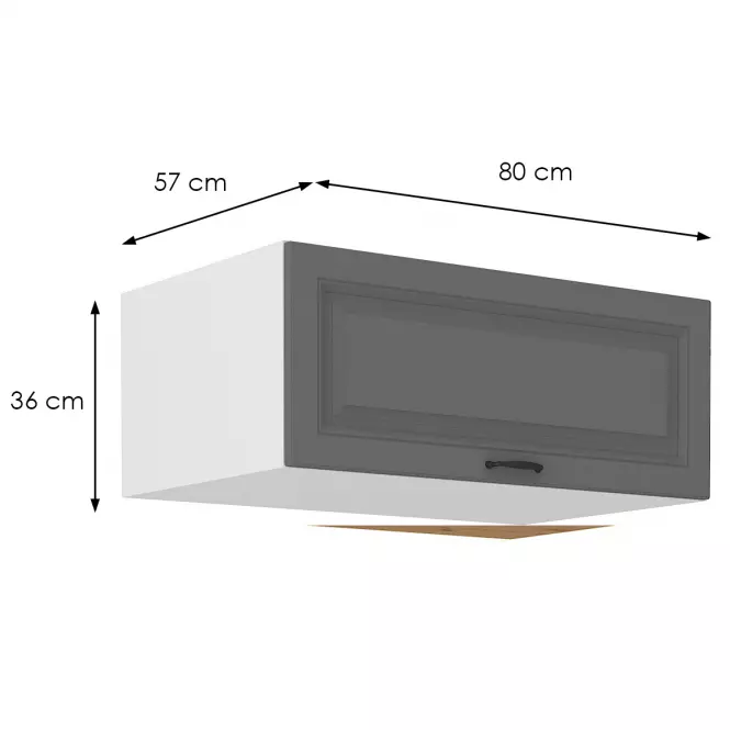 Konyhaszekrény Stilo dustgrey/fehér 80 Nagu-36 1F