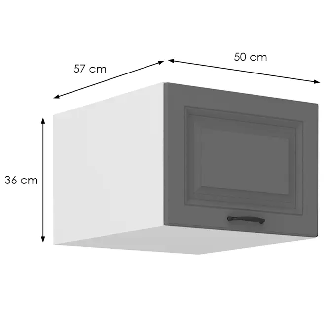 Konyhaszekrény Stilo dustgrey/fehér 50 Nagu-36 1F,2