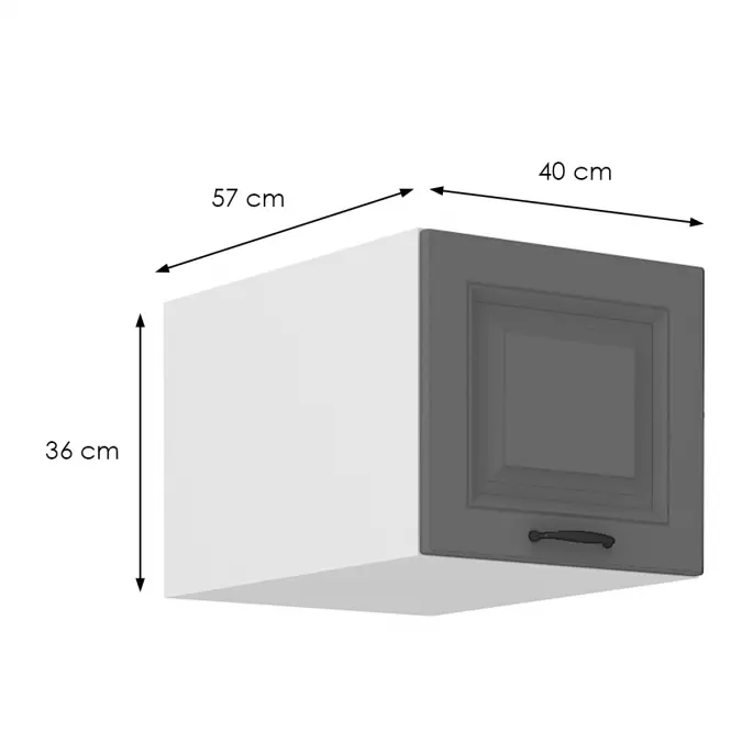 Konyhaszekrény Stilo dustgrey/fehér 40 Nagu-36 1F