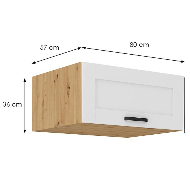 Konyhaszekrény Luna fehér matt/artisan 80 Nagu-36 1F
