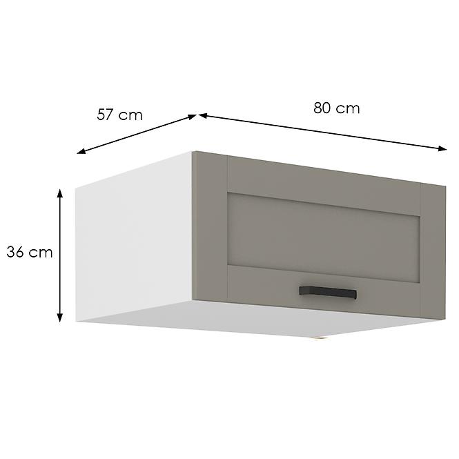 Konyhaszekrény Luna claygrey/fehér 80 Nagu-36 1F