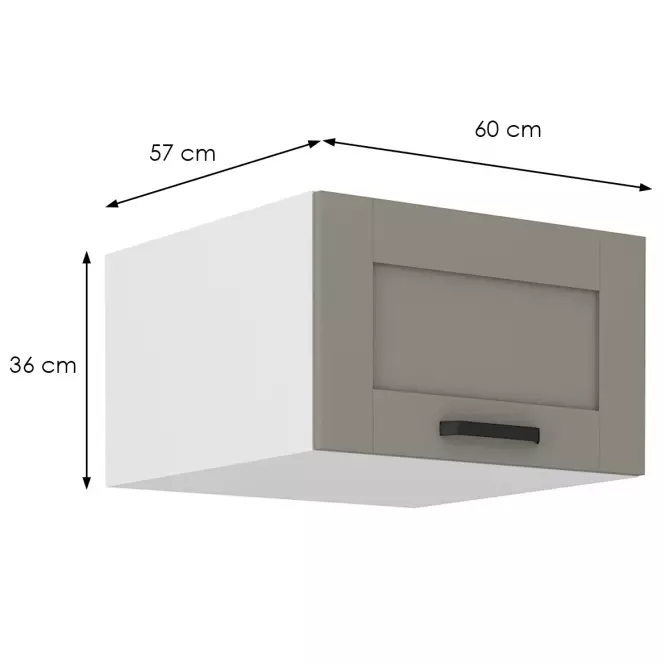 Konyhaszekrény Luna claygrey/fehér 60 Nagu-36 1F
