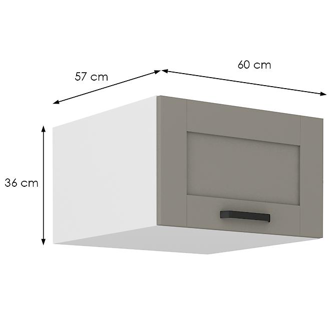 Konyhaszekrény Luna claygrey/fehér 60 Nagu-36 1F