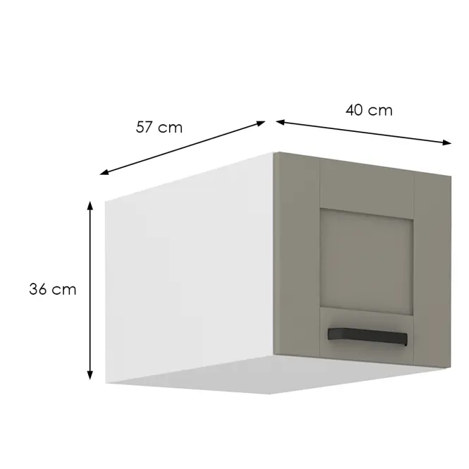 Konyhaszekrény Luna claygrey/fehér 40 Nagu-36 1F,2