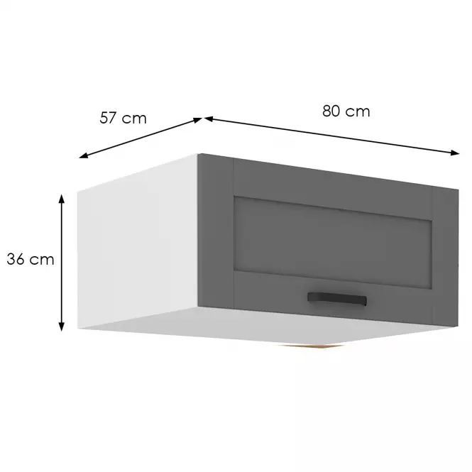 Konyhaszekrény Luna dustgrey/fehér 80 Nagu-36 1F